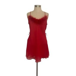 Morgan Taylor Red Feather-Accent Chemise